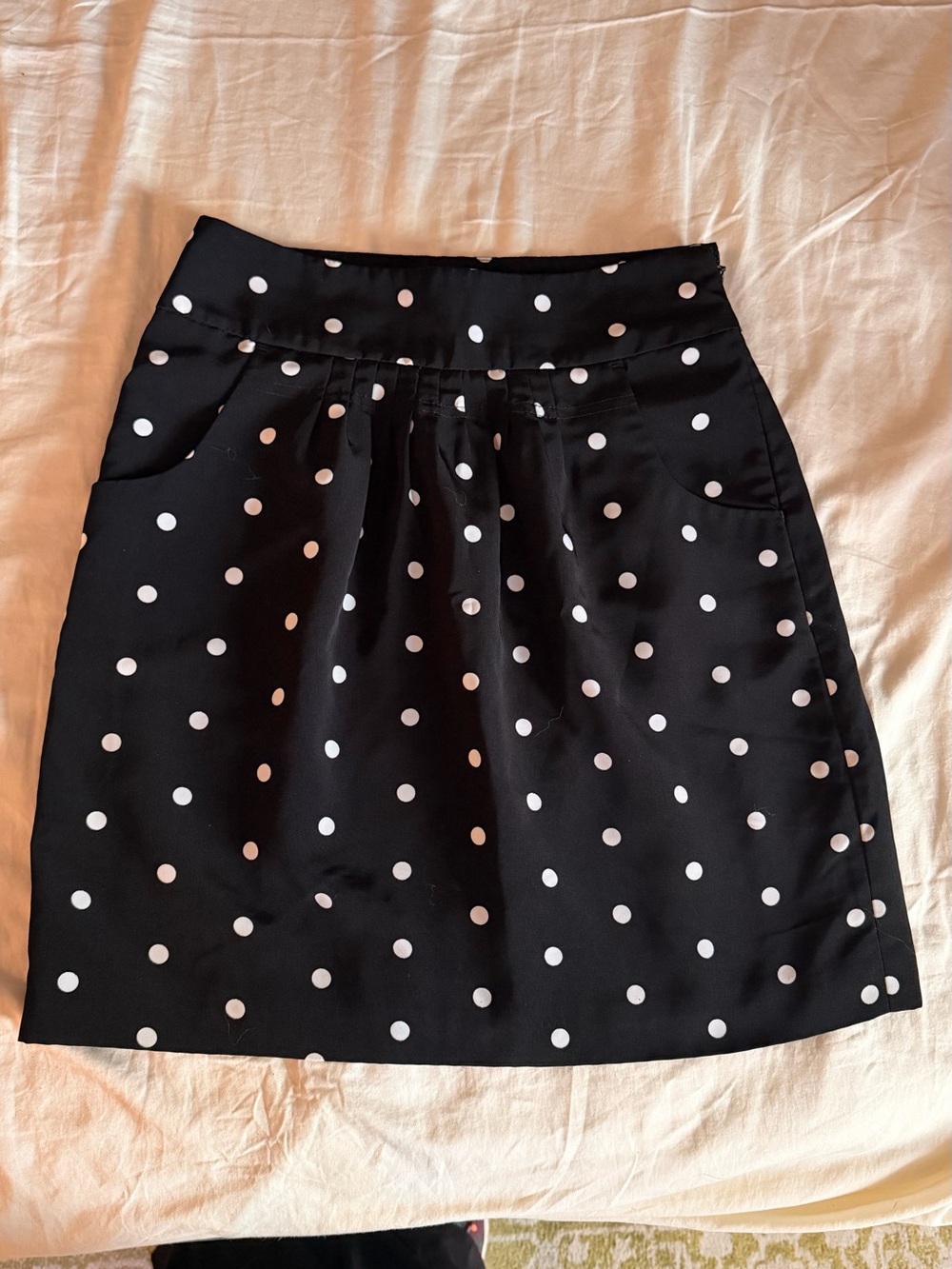 Worthington Black Polka Dot A-Line Skirt